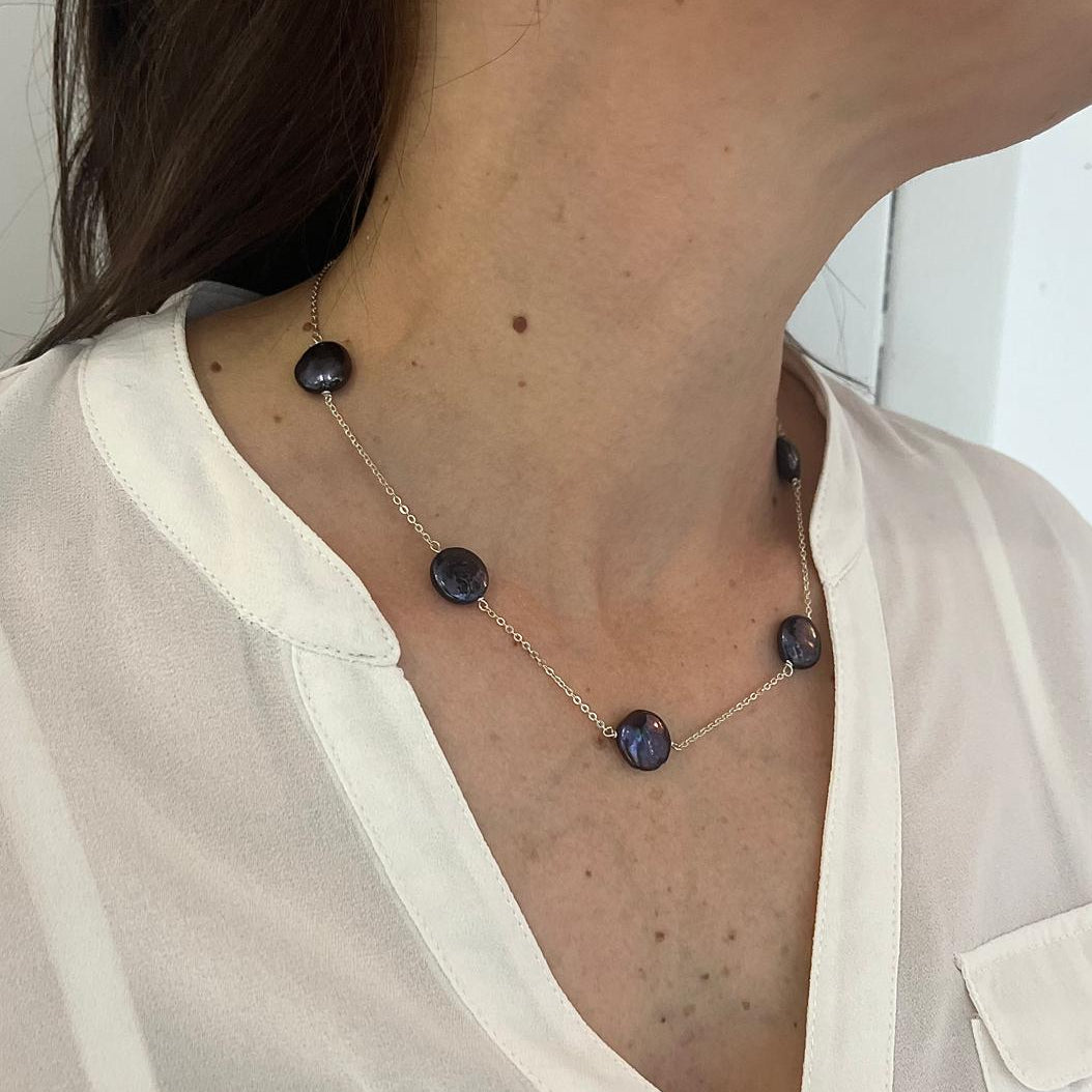 Collar de Plata 925 y Perla Moneda