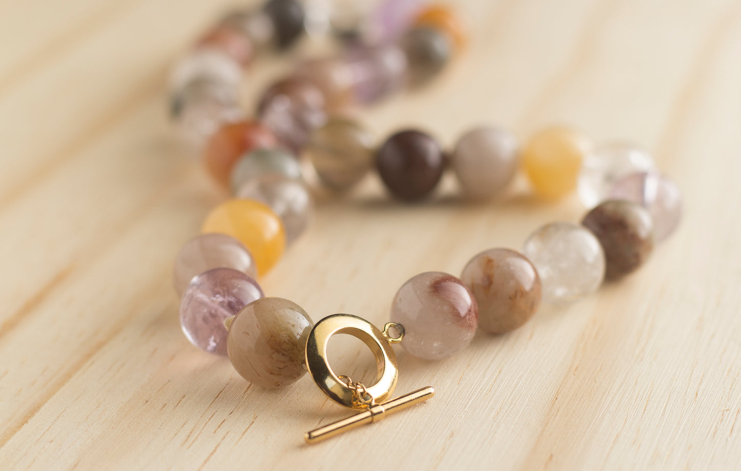 Collar cuarzo rutilado mixto