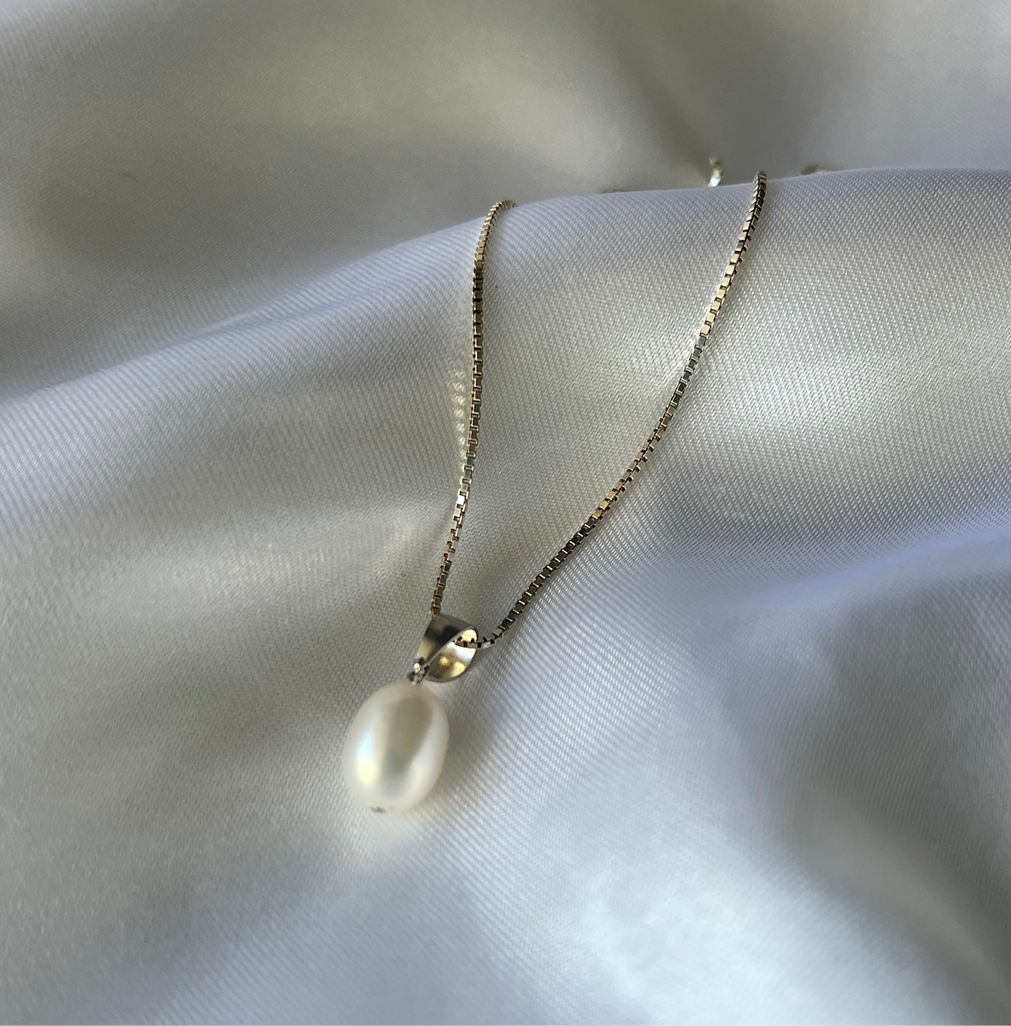 Colgante en perla de cultivo & plata 925