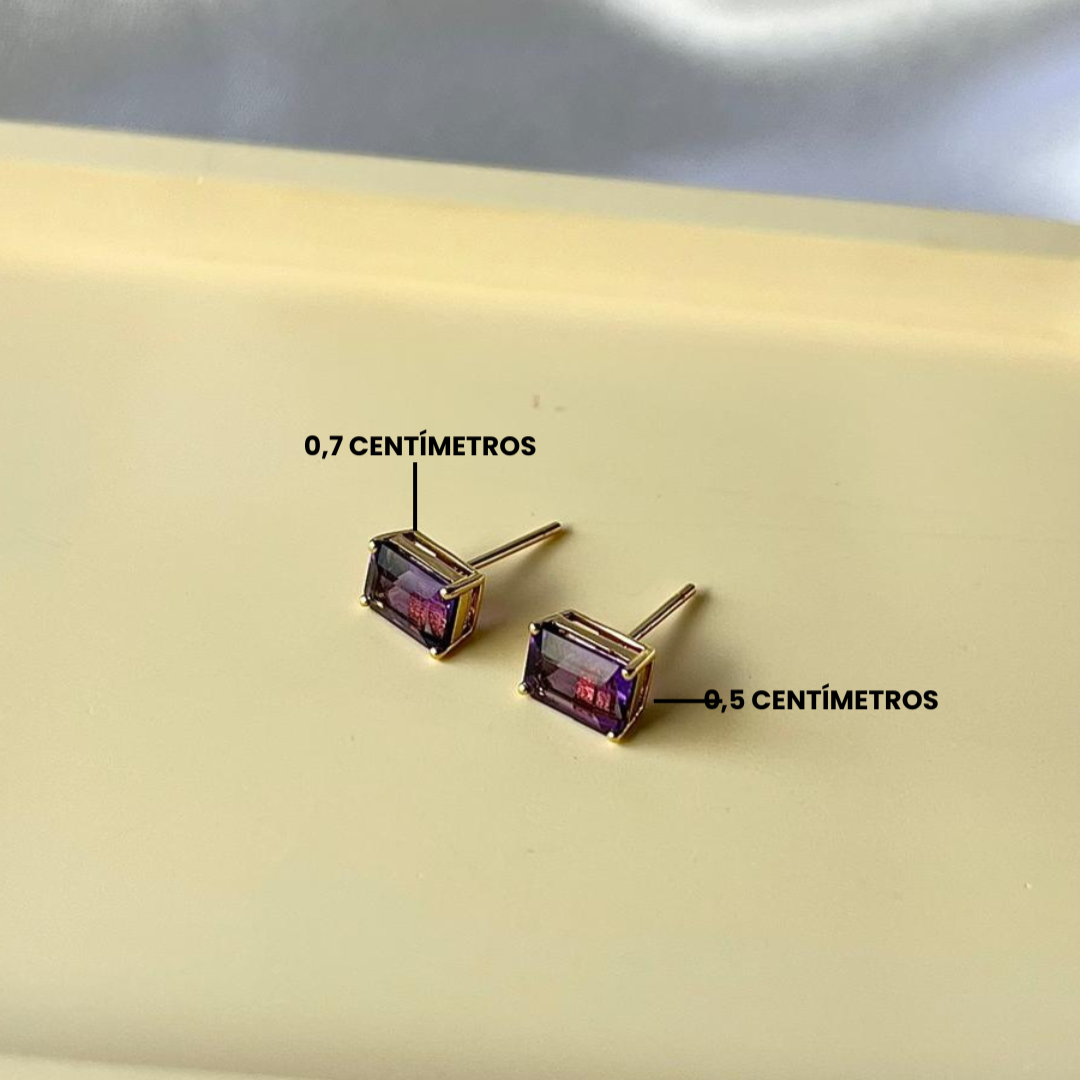 Caravanas oro 18k & amatista