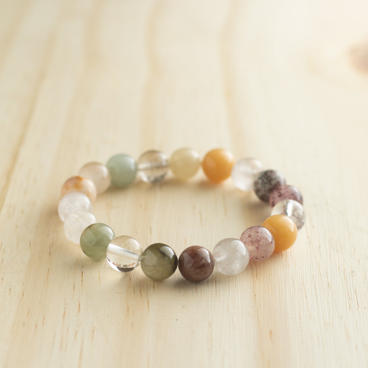 Pulsera cuarzo rutilado mixto.