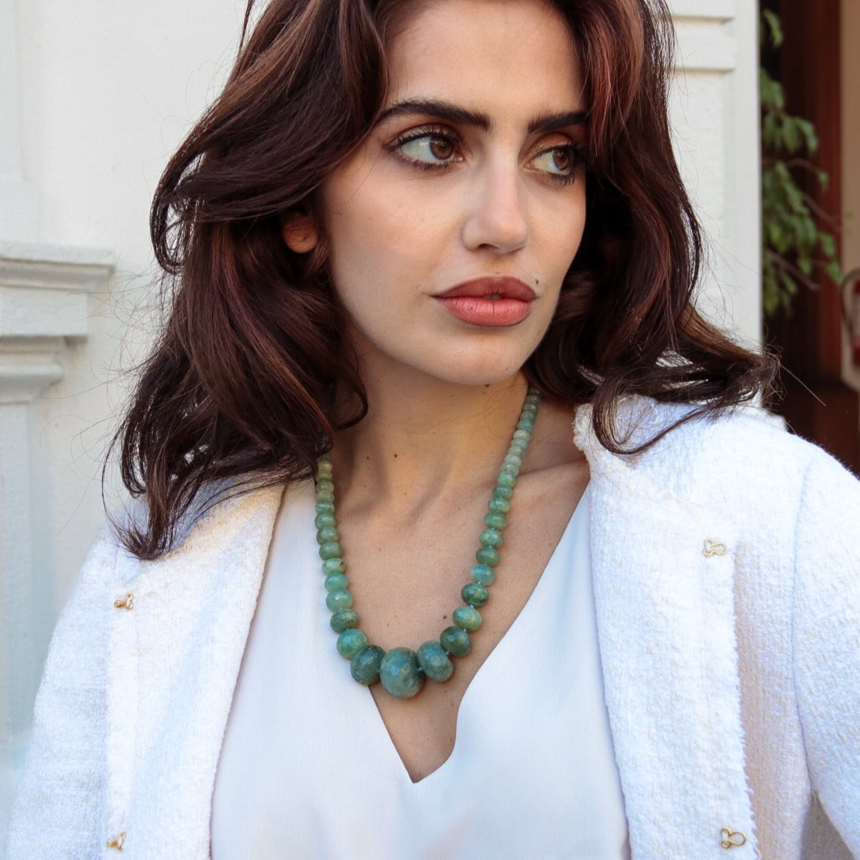 Collar Aguamarina Facetado