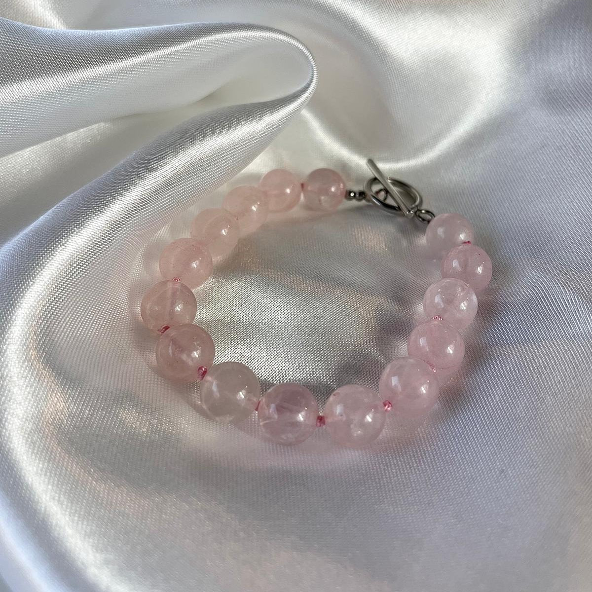 Pulsera Cuarzo rosa con broche