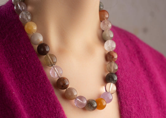 Collar cuarzo rutilado mixto