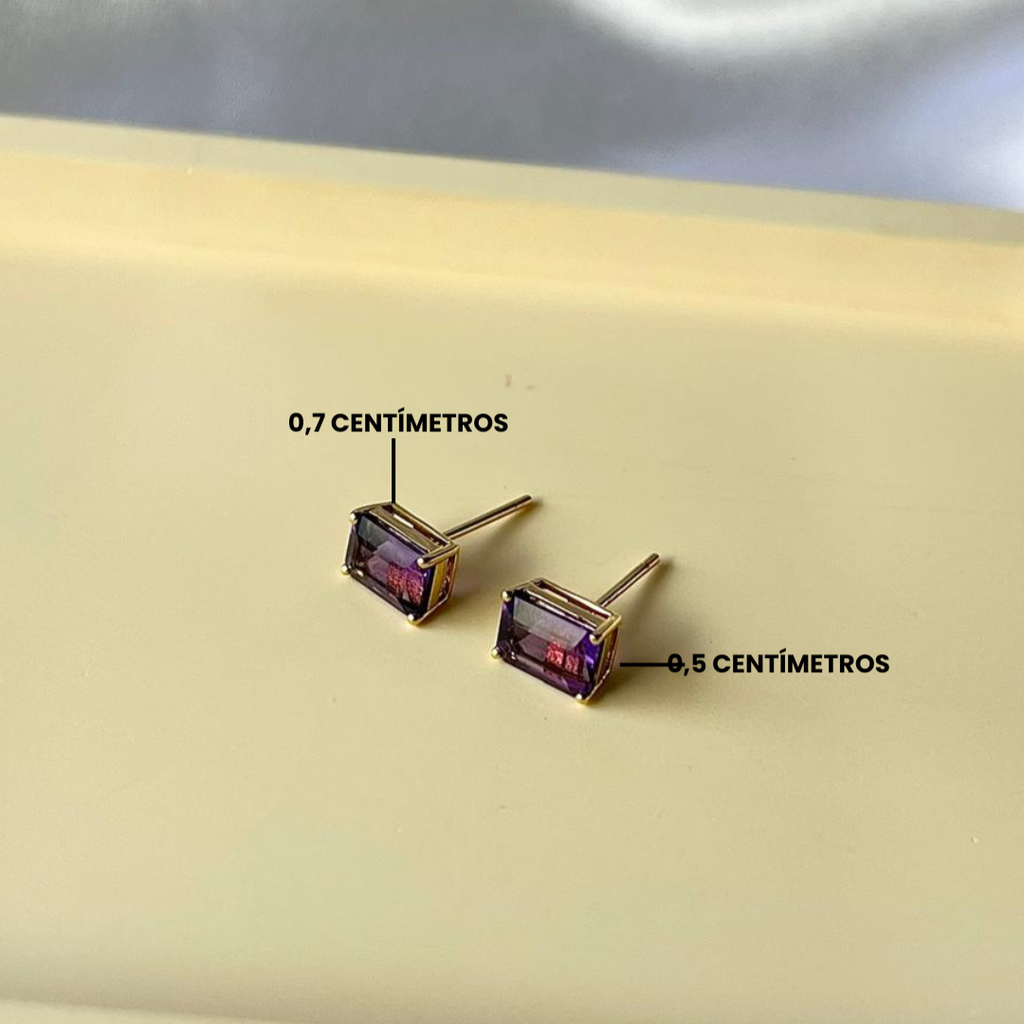 Caravanas oro 18k & amatista