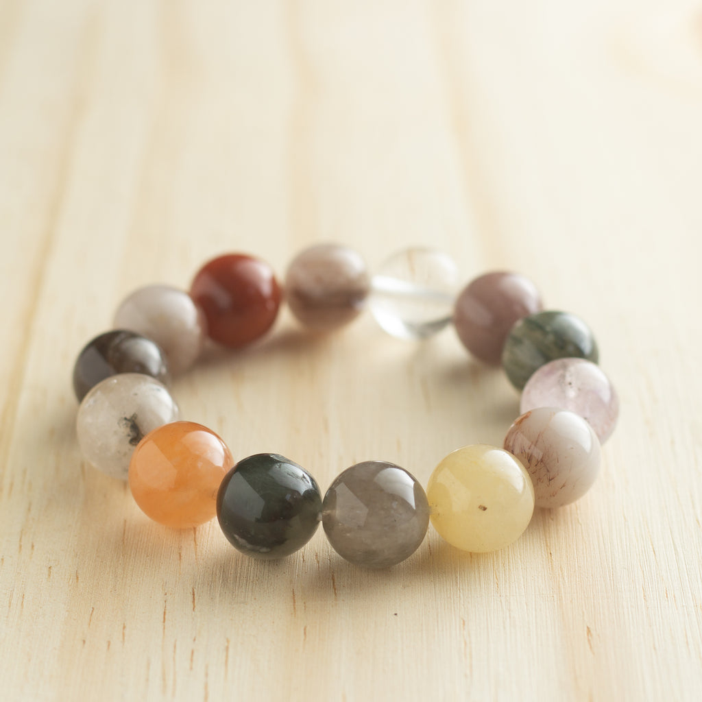 Pulsera cuarzo rutilado mixto.