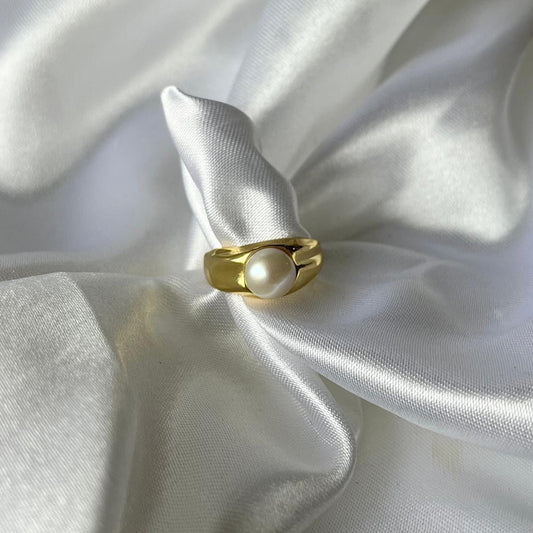 Anillo con perla de cultivo