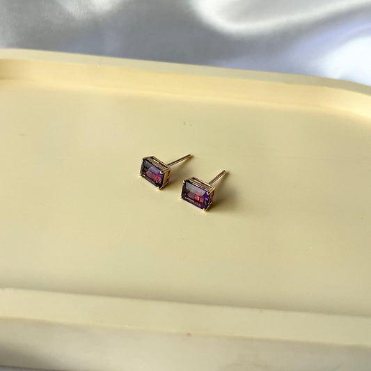 Caravanas oro 18k & amatista