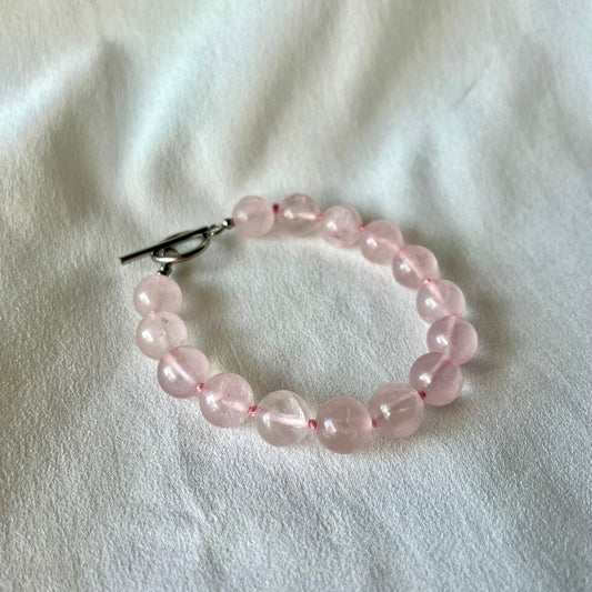 Pulsera Cuarzo rosa con broche