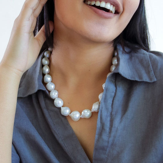 Collar Perla Recultivada Burdeos