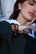 Pulsera de Ojo de Tigre Facetada 12mm - modelo buzo verde