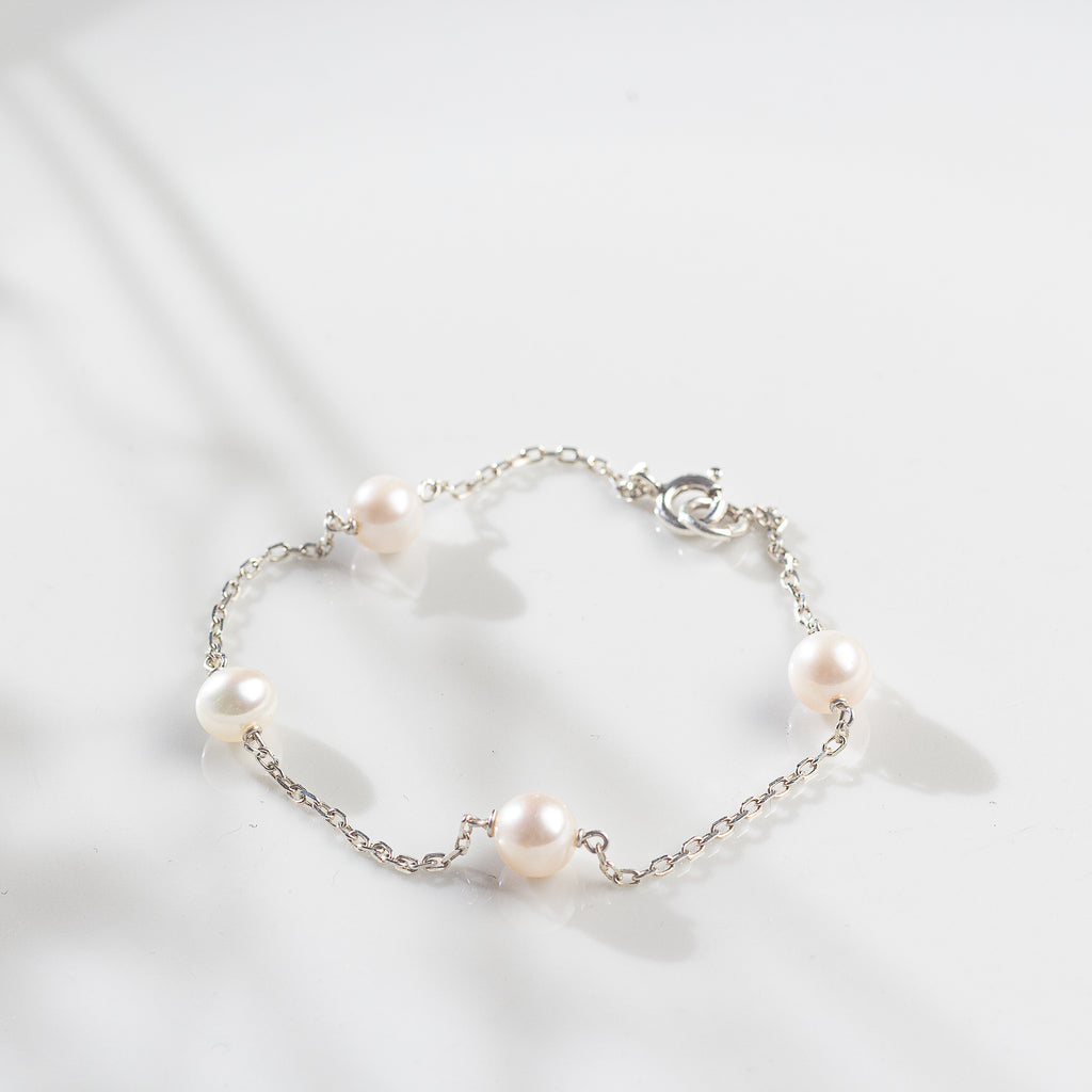 Pulsera Cadena de Plata y Perlas de Cultivo