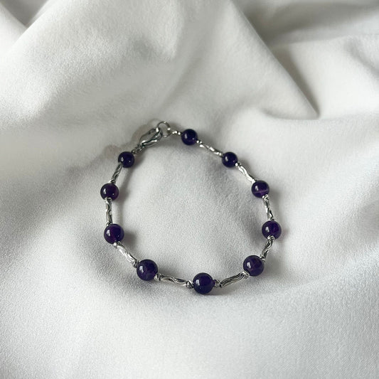 Pulsera de titanio y amatista