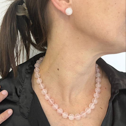 Collar cuarzo rosa