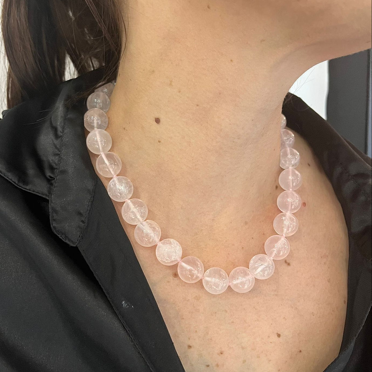 Collar cuarzo rosa