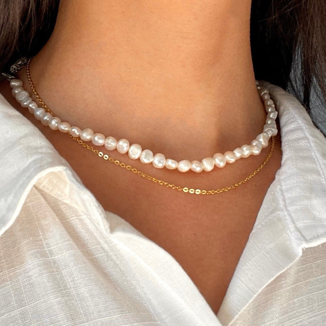 Collar Gargantilla Perlas de Cultivo Barrocas 5mm